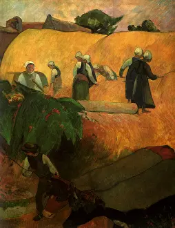 Breton: Haymaking in Brittany, by Gauguin