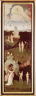 Haywain: haywain, left wing, expulsion from paradise