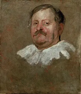 Ruffs: Head of a bearded man wearing a falling ruff, by Van Dyck