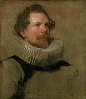 Ruffs: Head of a bearded man wearing a wheel ruff, by Van Dyck