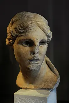 Cyprus: Head of a female statue. Cyprus