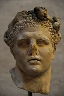 Heracles: Head of a Heracles statue. Roman sculpture