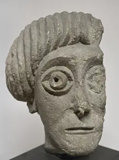 Burgas: Head with male portrait. Limestone. Second half