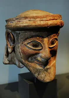 Bearded: Head of a male statue. Idalion, Cyprus