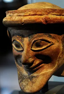 Bearded: Head of a male statue. Idalion, Cyprus