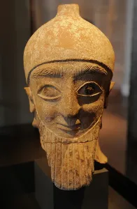 Bearded: Head of a male statue. Idalion, Cyprus