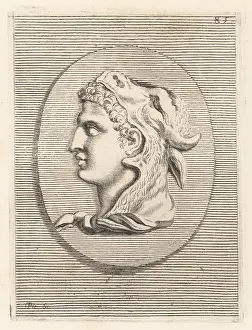 Etienne Picart: Head of man, possibly Seleucus Nicator, wearing