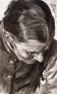 Tilted: Head of a Peasant Woman, by Menzel