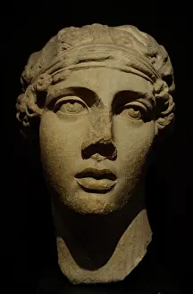 Lesbos: Head of the poetess Sappho. Marble