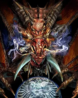 Cryptozoology: Head of a red dragon