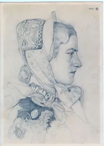 Volksbund: Head & shoulders of Westphalian Peasant.girl - Willrich