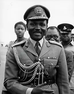 Gowon: Head of State Yakubu Gowon walking in uniform