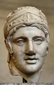 Ares: Head of a statue of Ares. Roman sculpture after original of
