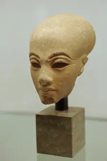 Close Up: Head from a statuette of a princess. Egypt