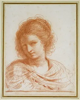 Guercino: Head of a young Woman