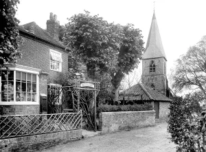 Headley: Headley, Post Office and Church 1928
