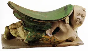 1200s: Headrest in Three Colour Earthenware