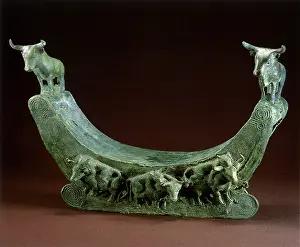 Tigers: Headrest with Figures of Tigers and Oxen