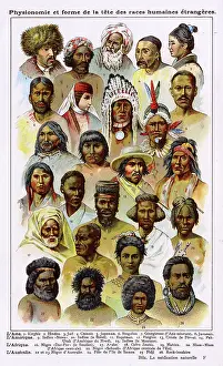 Ethic: Heads of different indigenous peoples from around the world