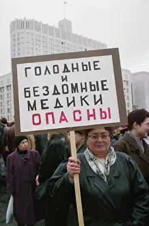 Conducted: Health care workers protest in Moscow