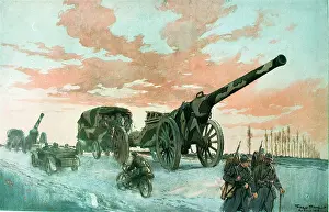 L Illustration: A heavy artillery convoy