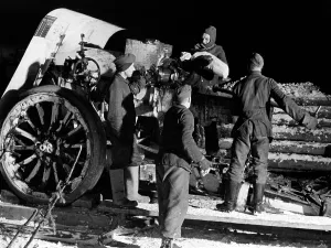 Blockade: Heavy artillery gun on the Eastern Front, 1941