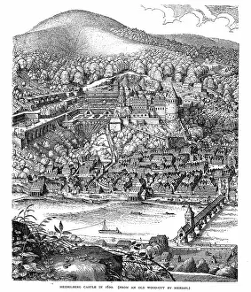 Palatine: Heidelberg Castle and town viewed across the Necker