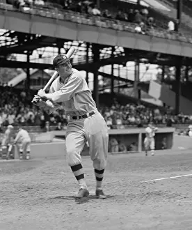 Pitching: Heinie Manush in batting stance in his second Major