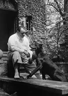 Dane: Heinrich George with his dog, 1937