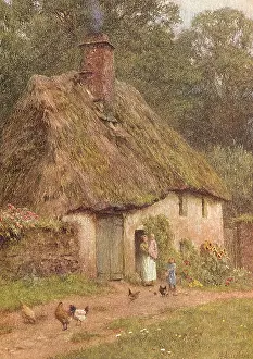 Allingham: Helen Allingham, Cottage and Chickens