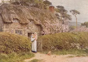 Allingham: Helen Allingham - Woman at Cottage Gate