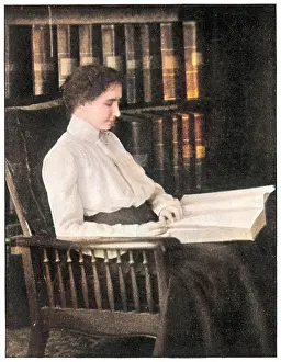 Braille: Helen Keller reading Braille