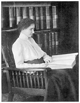 Braille: Helen Keller reading Braille