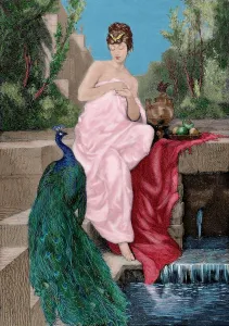 Peacock: Helen of Troy. Engraving. Colored