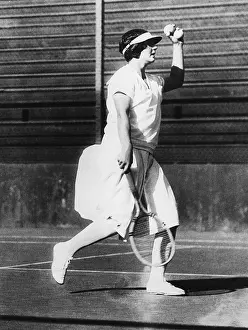 Knee Length: Helen Wills during a practice game at San Francisco