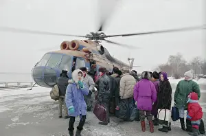 Boarding: Helicopter crossing over Volga