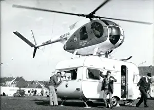 Caravans: Helicopter lands on caravan at German camping exhibition