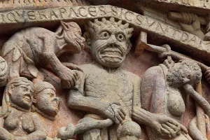 Adulterer: Hell, Last Judgement tympanum, Abbatiale Sainte-Foy