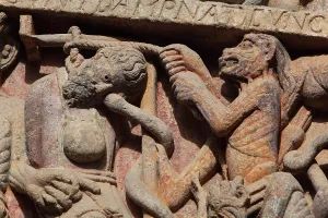 Conques: Hell, Last Judgement tympanum, Abbatiale Sainte-Foy
