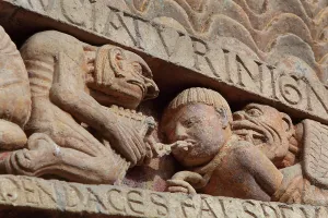 Conques: Hell, Last Judgement tympanum, Abbatiale Sainte-Foy