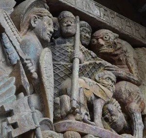 Fides: Hell, Last Judgement tympanum, Abbatiale Sainte-Foy