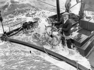 Severe: Helmsman in a storm, 1934