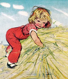 Muriel Dawson Collection: Helping on the Farm by Muriel Dawson