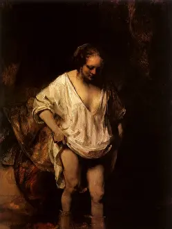 Hendrickje: Hendrickje Bathing in a River, by Rembrandt