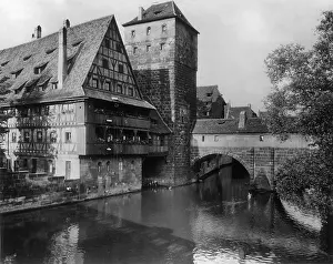 Pegnitz: Henkersteg (Hangman's Bridge) in Nuremberg, 1930