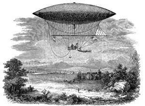 Figuier: Henri Giffard's (1825-1882) steam-powered steerable