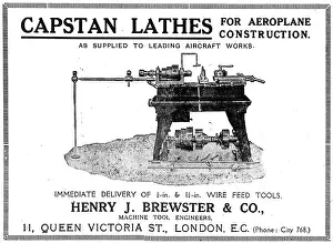 Capstan: Henry Brewster Capstan Lathes For Aeroplane Construction