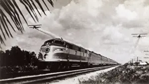 Streamliner: Henry M Flagler Streamliner train approaching Miami, USA