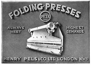 Pels: Henry Pels & Co: Machine Tools. Folding Presses