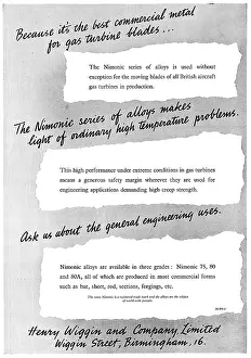 Alloys: Henry Wiggin Nimonic Alloys